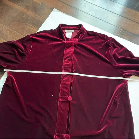 Coldwater Creek burgundy velvet feel blazer, coat. Women’s XL - Picture 3 of 11